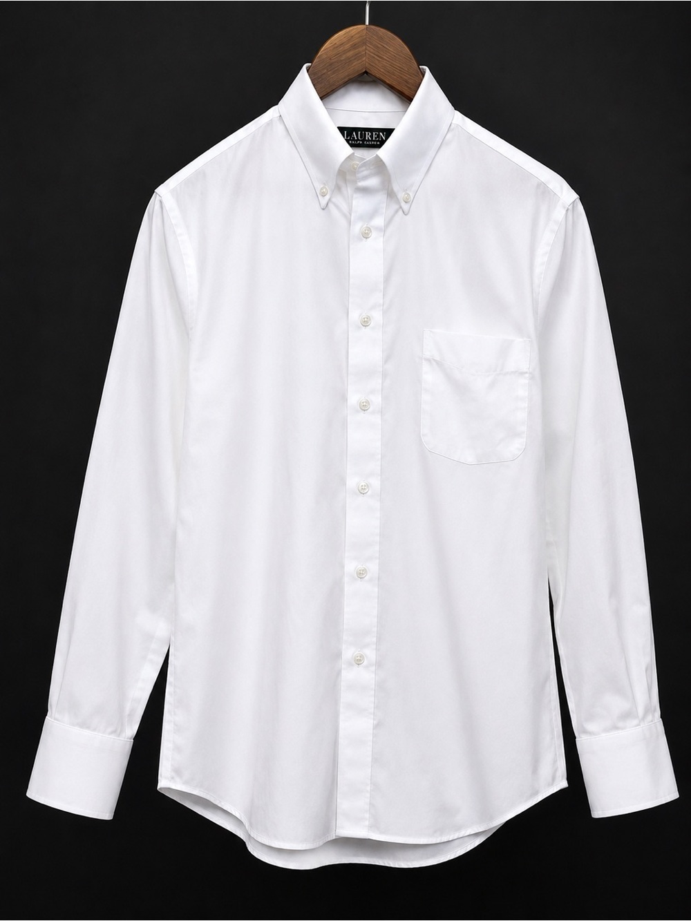 Lauren Ralph Lauren Men’s L white Stretch Cotton Button-Down Dress Shirt 16½ lux
